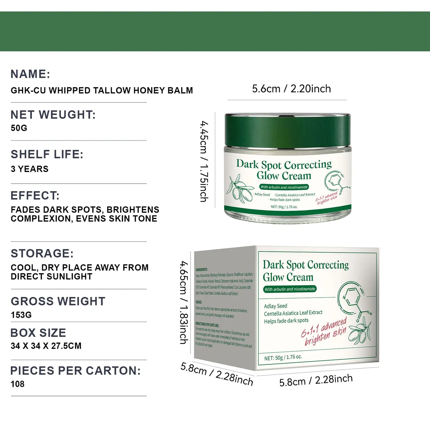 Dark Spot Correcting Brightening Cream, Improves Dull Complexion, Deep Moisturizing And Hydrating, Reduces Redness, Gentle And N Peaceful Pleasures Health and Wellness