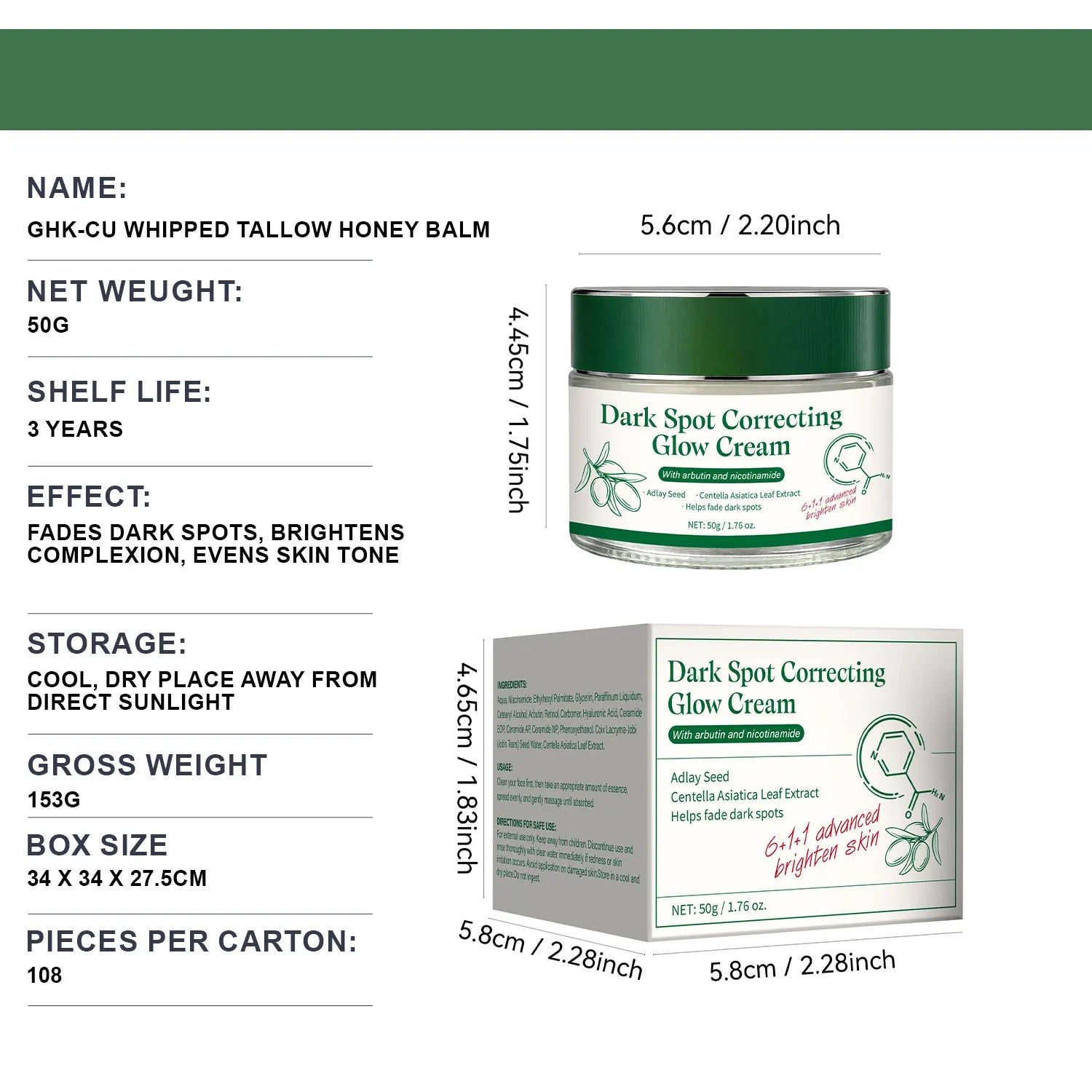 Dark Spot Correcting Brightening Cream, Improves Dull Complexion, Deep Moisturizing And Hydrating, Reduces Redness, Gentle And N Peaceful Pleasures Health and Wellness
