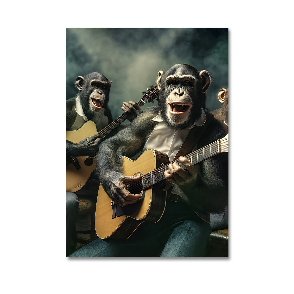 Nordic Gorilla Suit Abstract Canvas Wall Art | Modern Decor