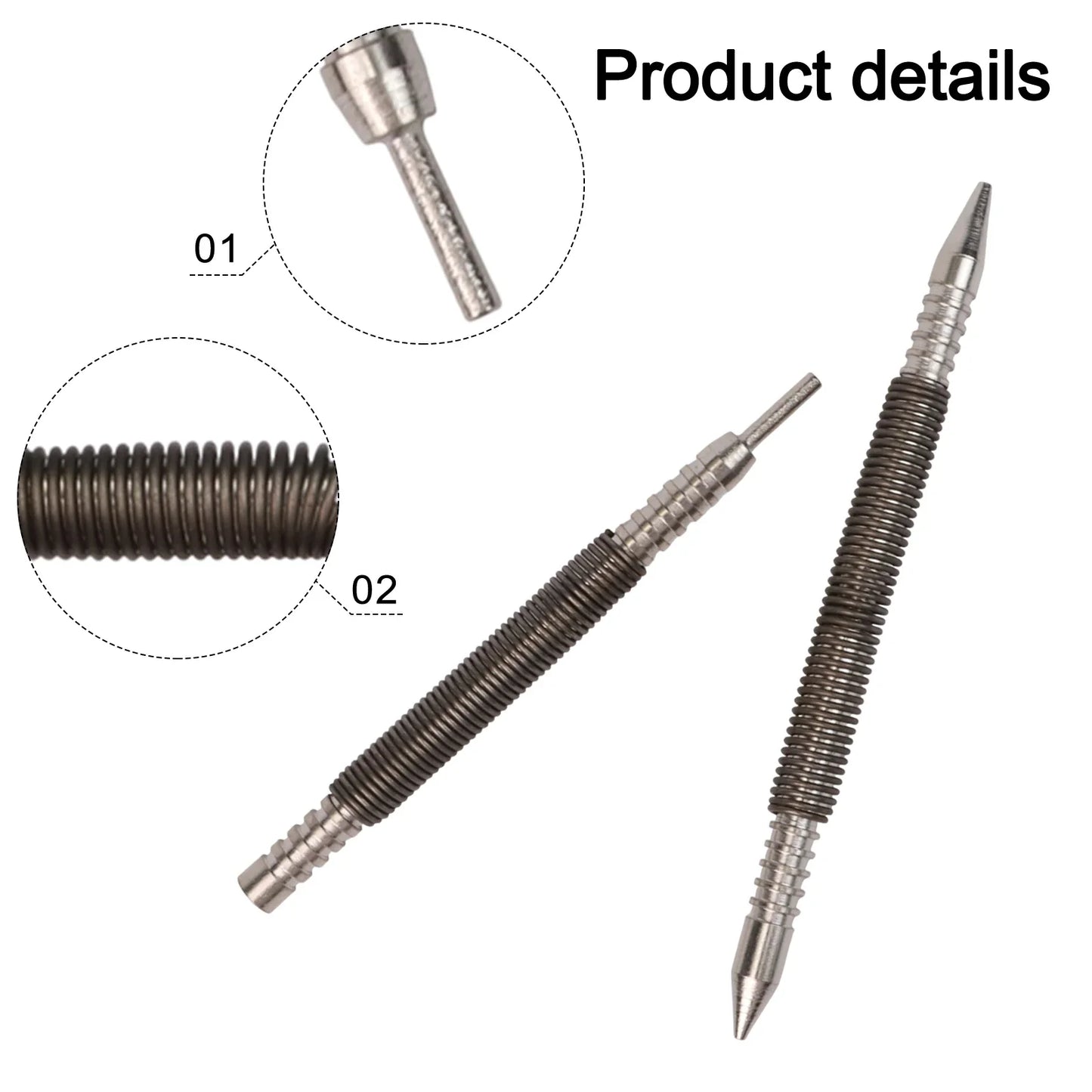 2-Piece Spring Nail Set – Center Punch & Hinge Pin Remover Tool