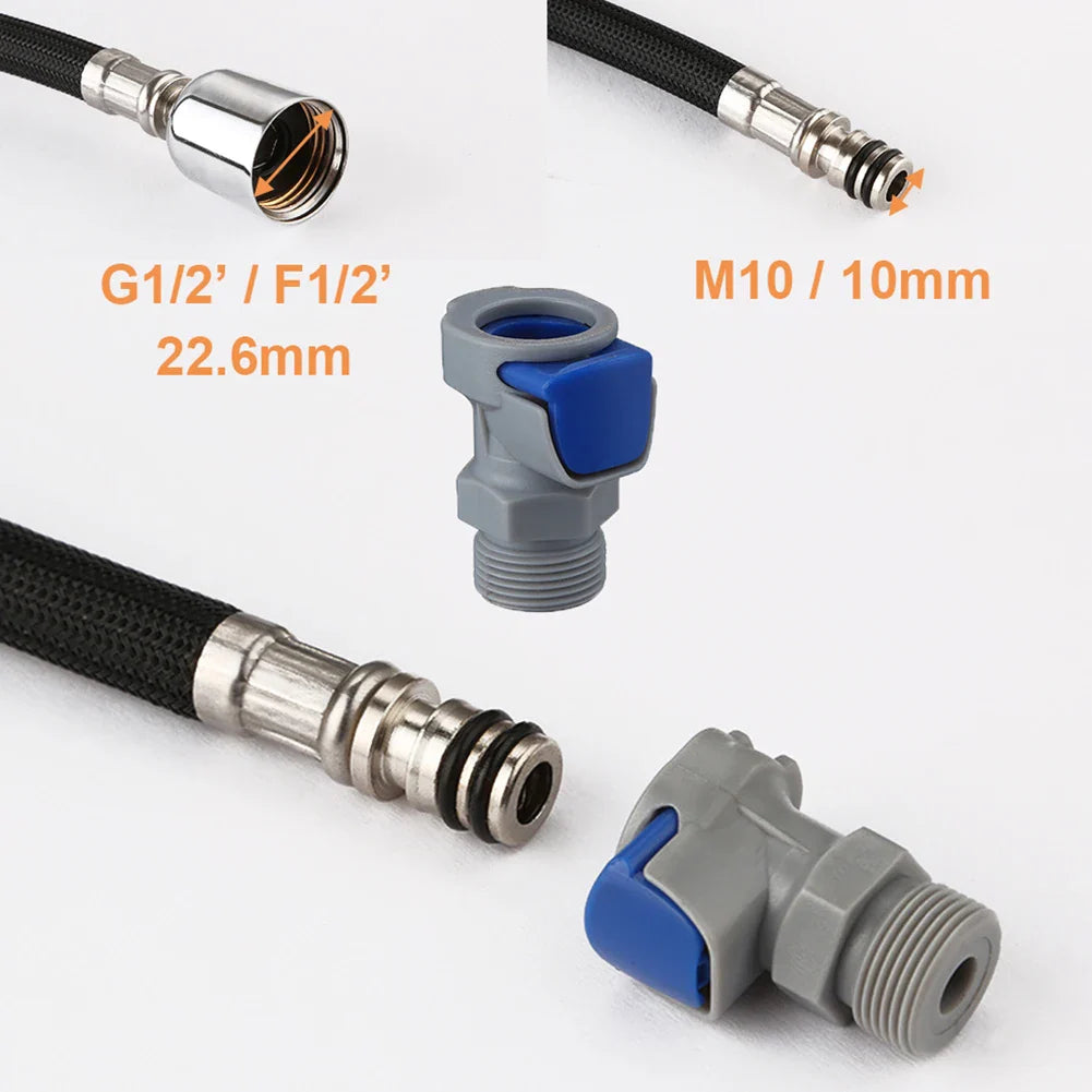 1.5m Braided Nylon Kitchen Faucet Hose 360° Pull-Out + Adapter