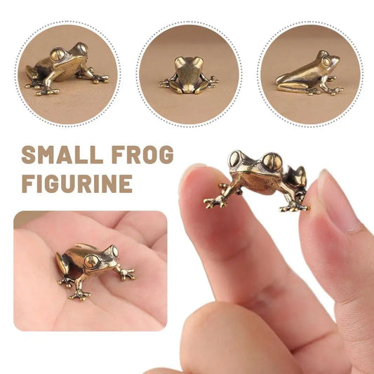 Solid Brass Frog Figurine | Desktop & Garden Ornament Decorative Figurine Oasis Select