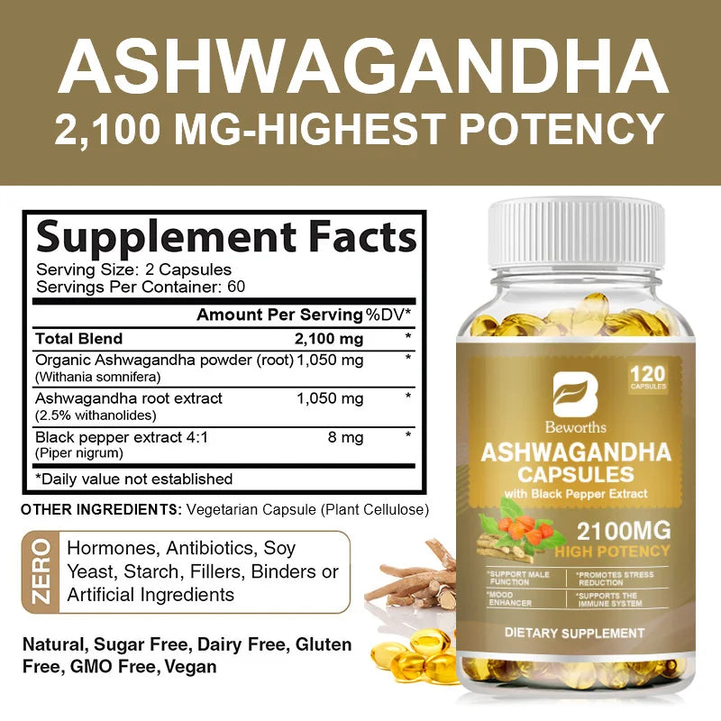 Ashwagandha Root Extract Capsules – Sleep & Stress Support Peaceful Pleasures Health and Wellness