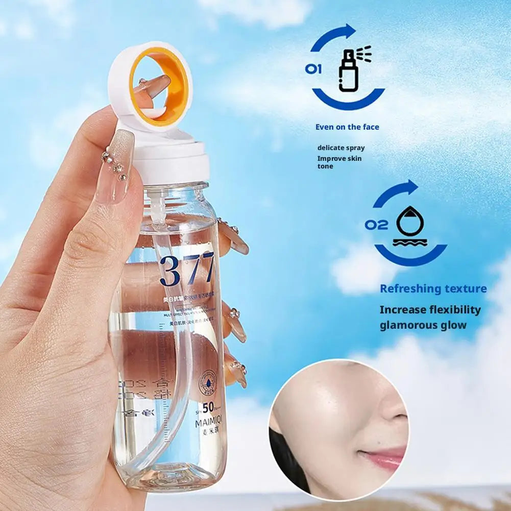 Portable Sunscreen Spray Moisturizing Hydrating Brighting Oil-control Non-greasy Sunblock Mist Facial Body Neck Skin Care Cream Peaceful Pleasures Health and Wellness