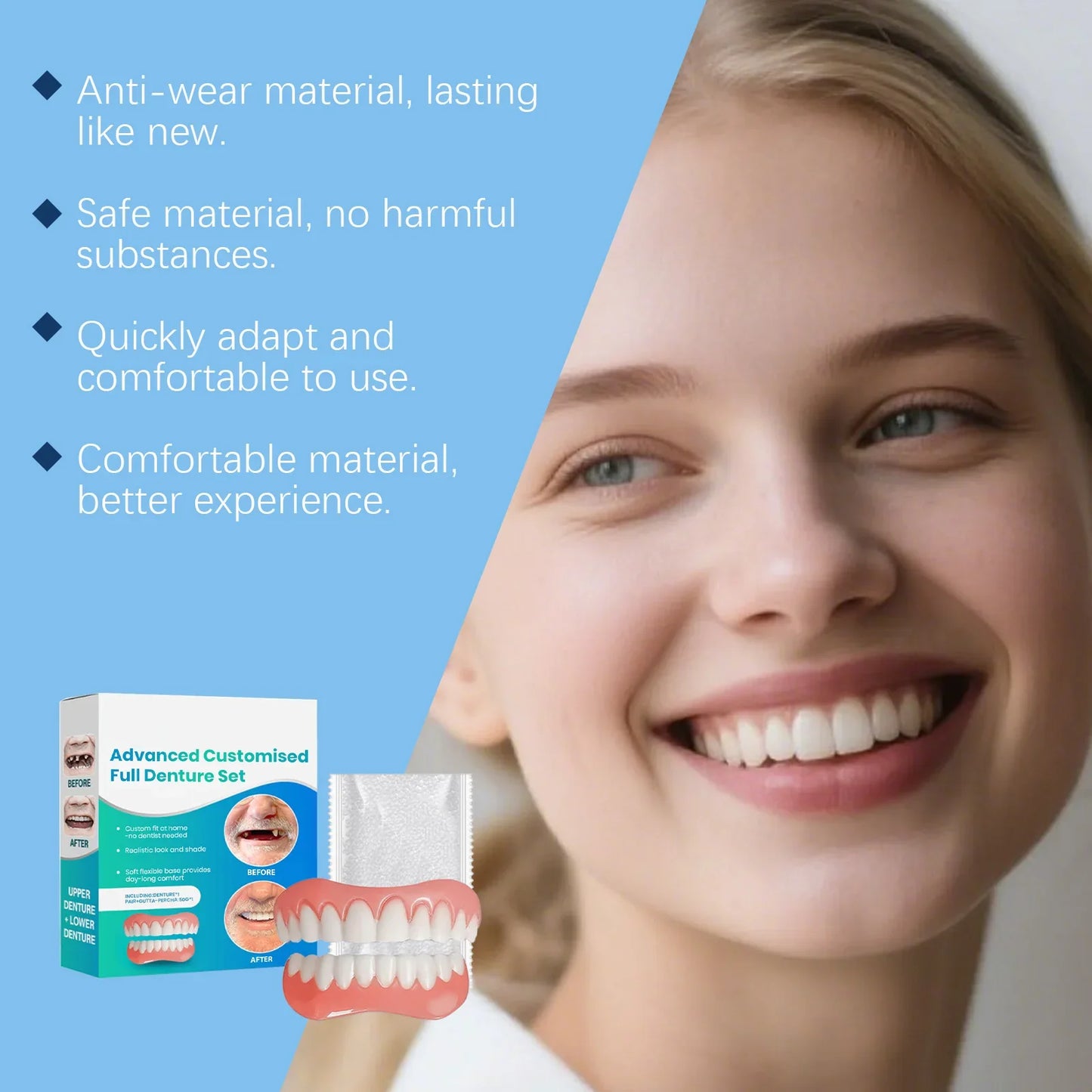 Adjustable Cosmetic Teeth Veneer Set – Smile Cover Kit