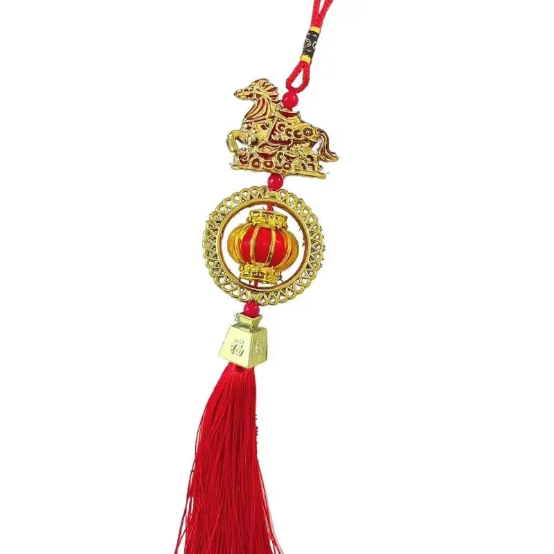2026 Year of the Horse Lucky Red Gold Pendant | Chinese New Year