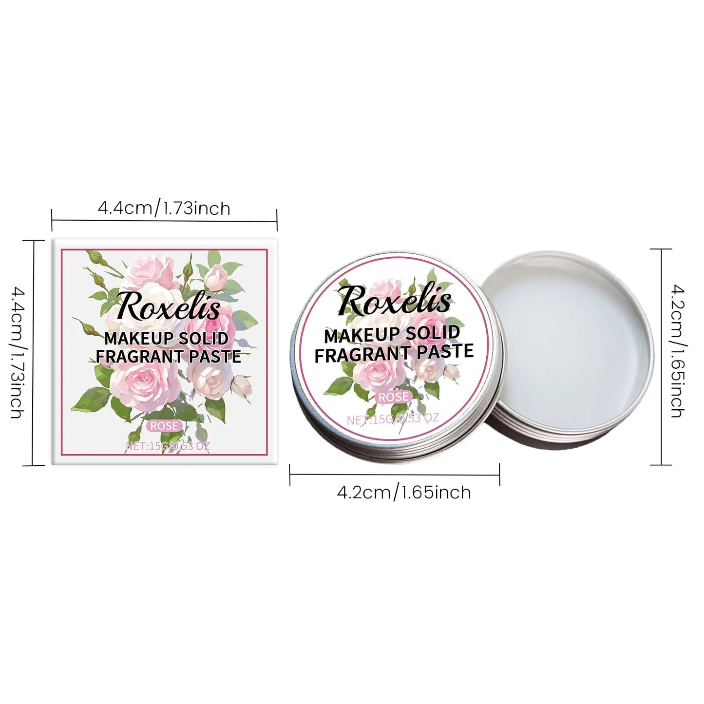 ROXELIS Rose Solid Perfume Balm | Travel Pocket Parfum for Women