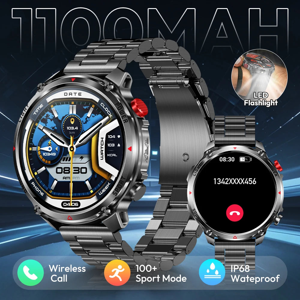 HT45 GPS Smart Watch – 1100mAh, IP68, 100+ Sports Modes, HD Screen