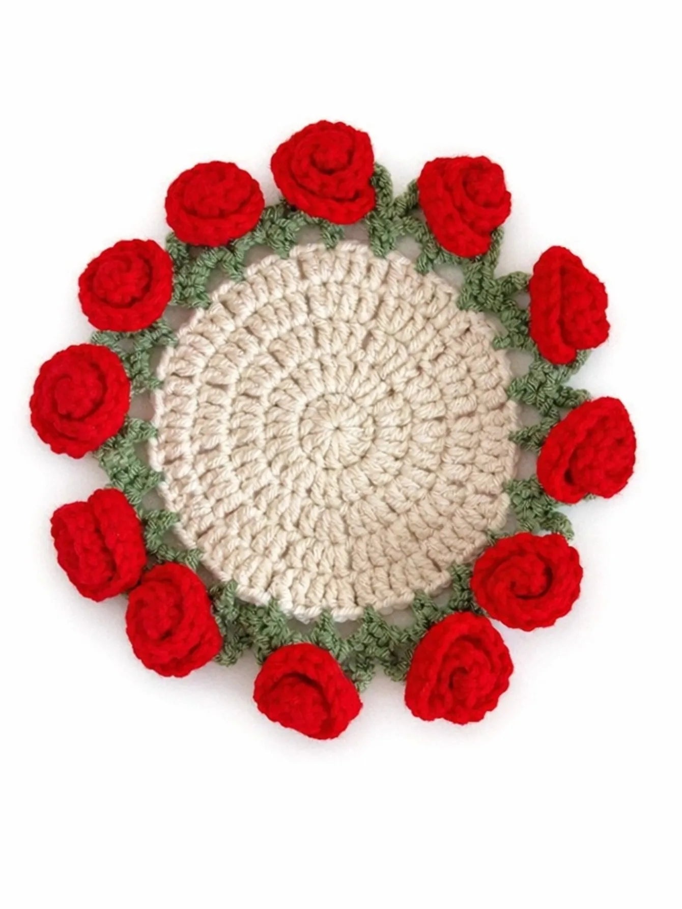 Handmade Crochet Flower Coaster | Vintage Boho Cup Mat Gift