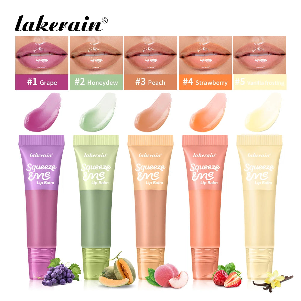 Lakerain Squeeze Lip Balm Long Lasting Deeply Nourishes Relieves Tightness Daily Care Hydrating Shine Lip Tint Makeup Peaceful Pleasures Health and Wellness