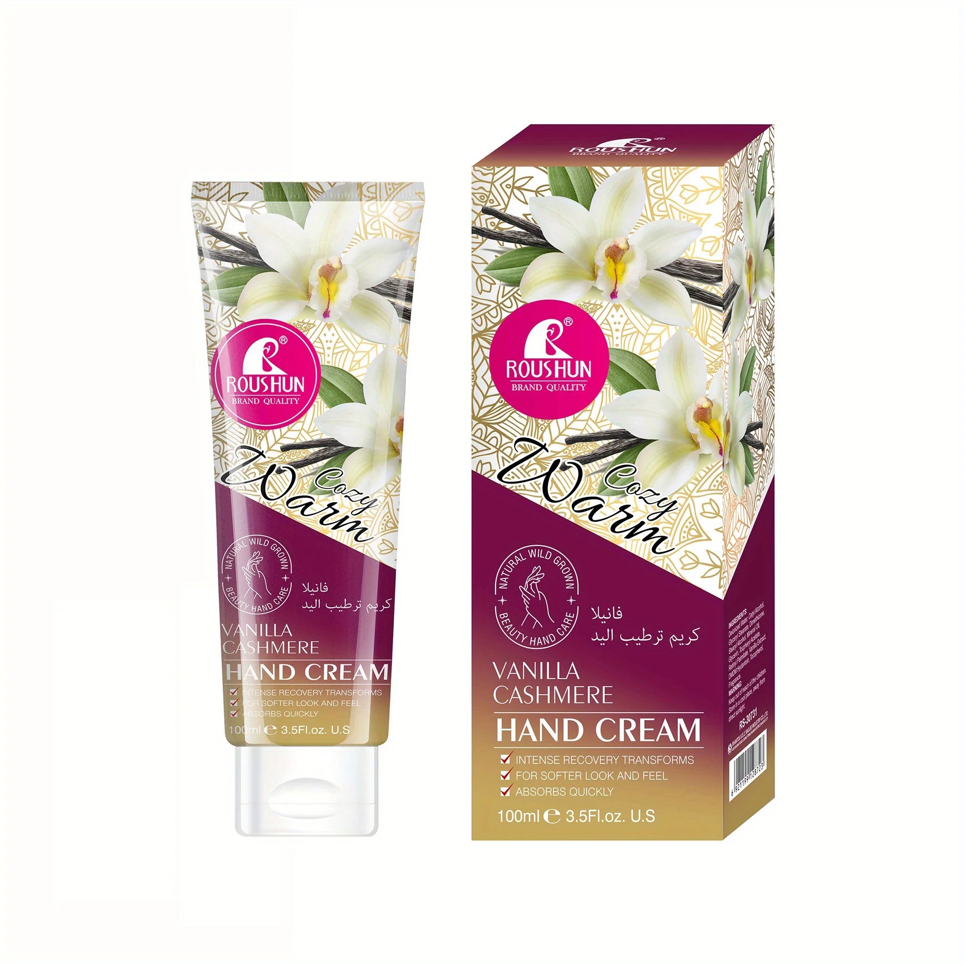 100ml Vanilla Hand Cream Vanilla Hand CreamMoisturizing Refreshing Non-Greasy Hydrating Hand Cream，Suitable for all skin types Peaceful Pleasures Health and Wellness VANILLA HAND CREAM