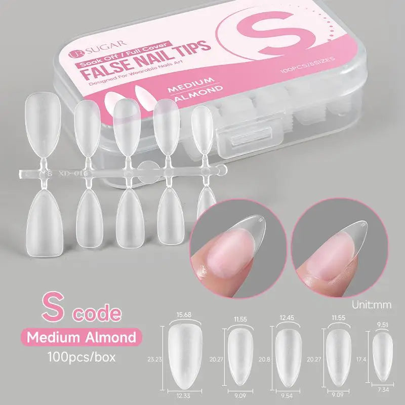 100/420Pcs Matte Soft Gel Tips Full Cover False Nail Tips Press On Acrylic Nails Short Almond Coffin Artificial Nails Extension Peaceful Pleasures Health and Wellness 100Pcs S Pink