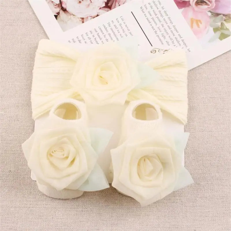 Newborn Baby Socks & Headband Set | Unisex 0–1 Year