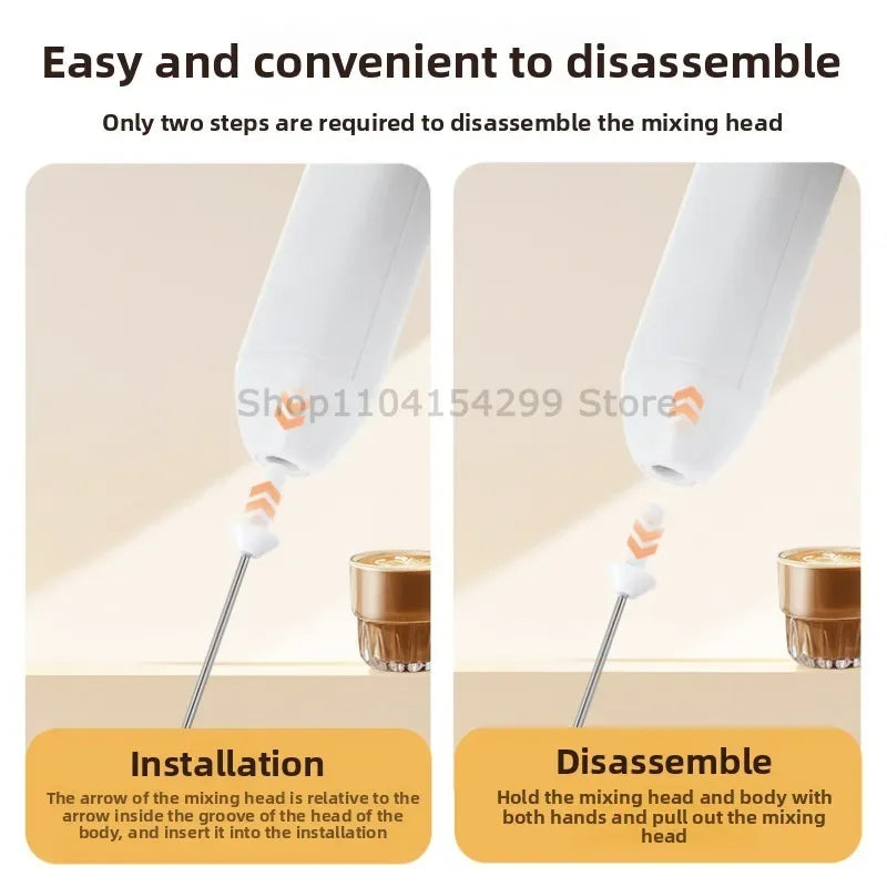 USB Handheld Milk Frother Electric Whisk for Coffee & Cappuccino