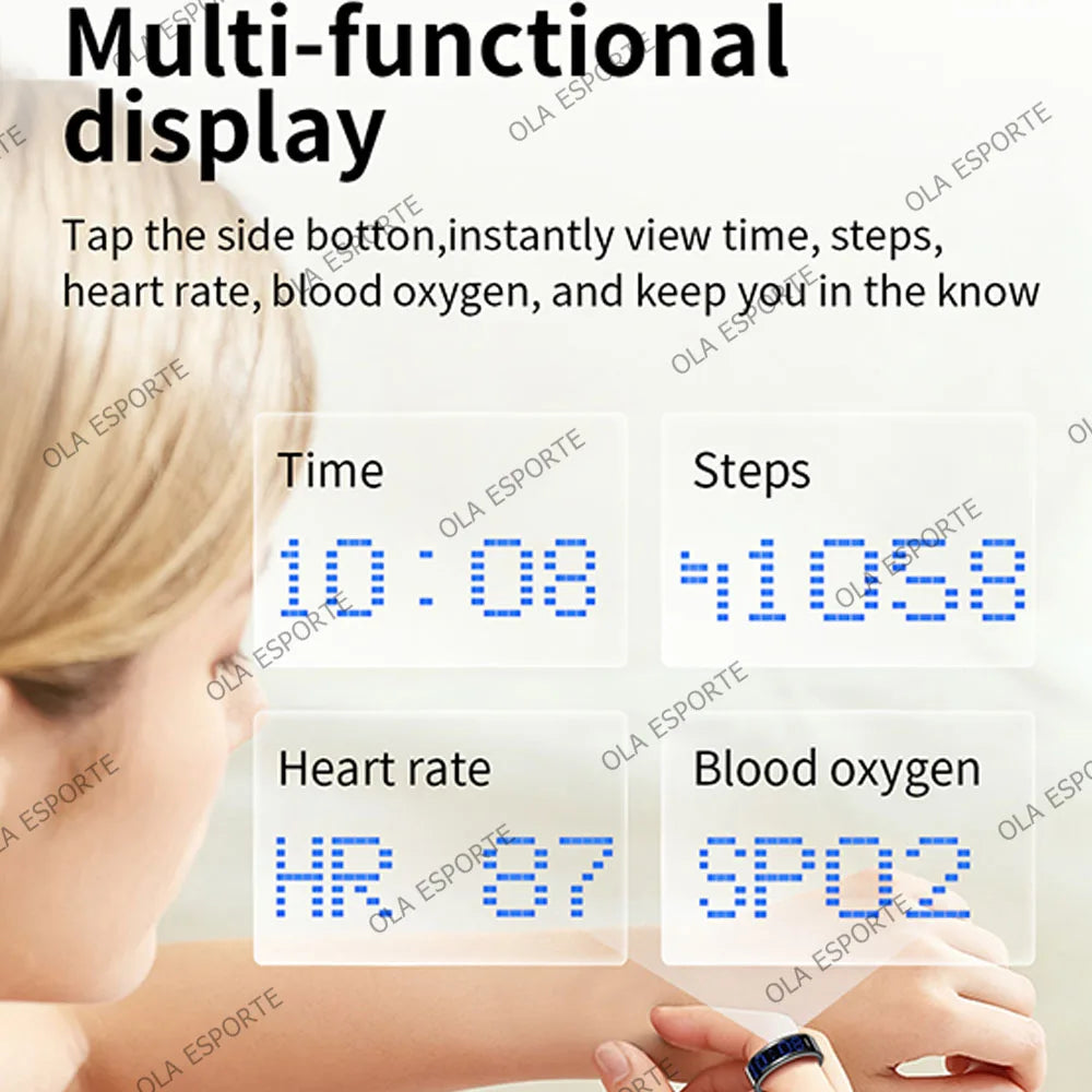 Smart Ring LED Display | Heart Rate, SpO2 & Activity Tracker