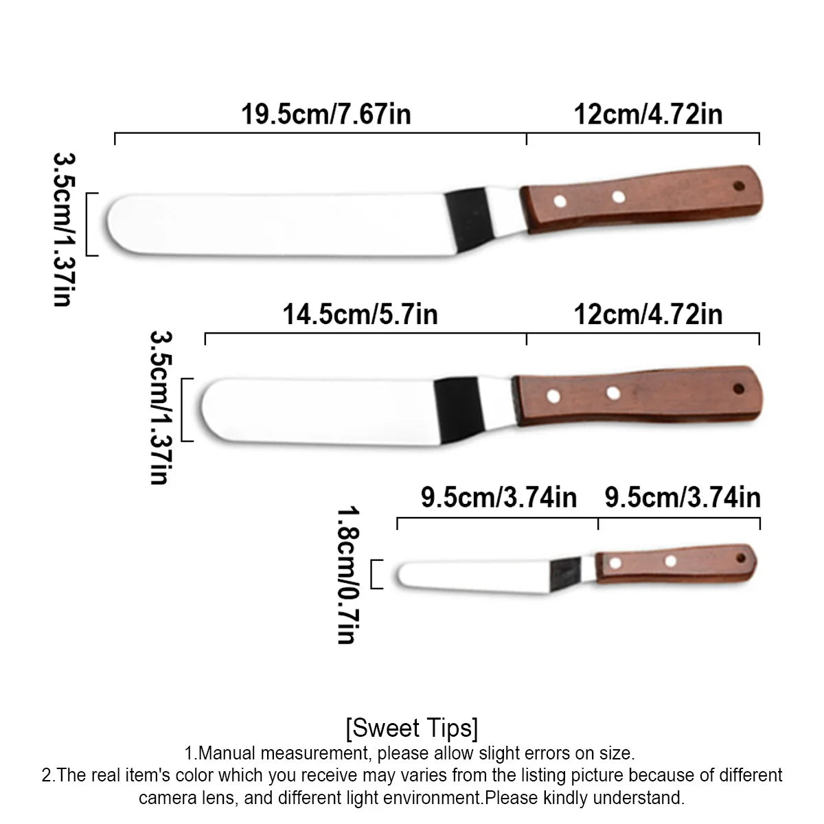 Icing Spatula, Stainless Steel Offset Cake Spatula with Wood Handle, Cake Decorating Spatula for Pizzas, Icing Cakes, Cheese Peaceful Pleasures Health and Wellness