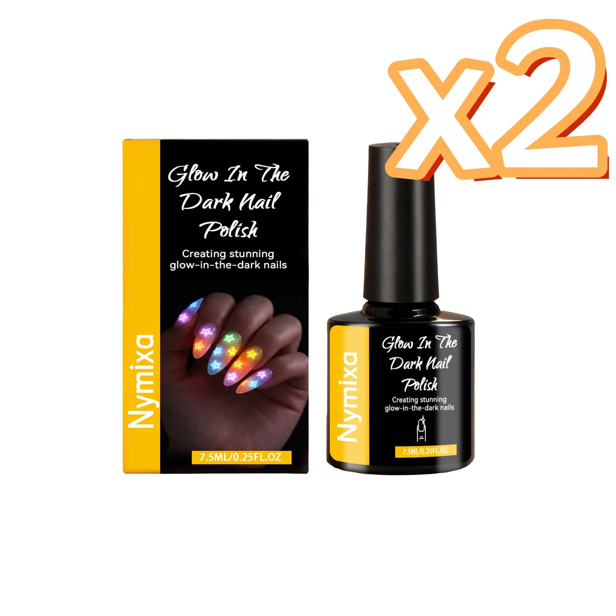 Fluorescent Nail Polish Glow In Dark Gel Colorful DIY Manicure Create Party Atmosphere Neon Luminous Top Coat Nails Polish Pens Peaceful Pleasures Health and Wellness Sunshine Yellow x 2