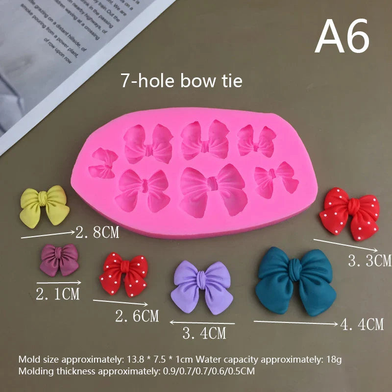Cartoon Flowers Bow Bee Fondant Silicone Mold – Cake Decorating