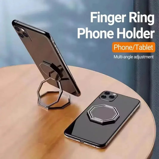 360° Rotatable Metal Ring Phone Stand – Foldable Desk Kickstand Phone Desk Stand Peaceful Pleasures Health and Wellness