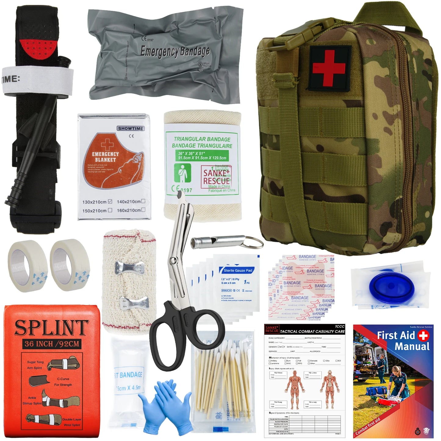 First Aid Kit Pouch Supplied full set Molle To Configure Survival kit Outdoor Emergency Kit Trauma Outdoor Gear IFAK EMT Peaceful Pleasures Health and Wellness Camouflage IFAK