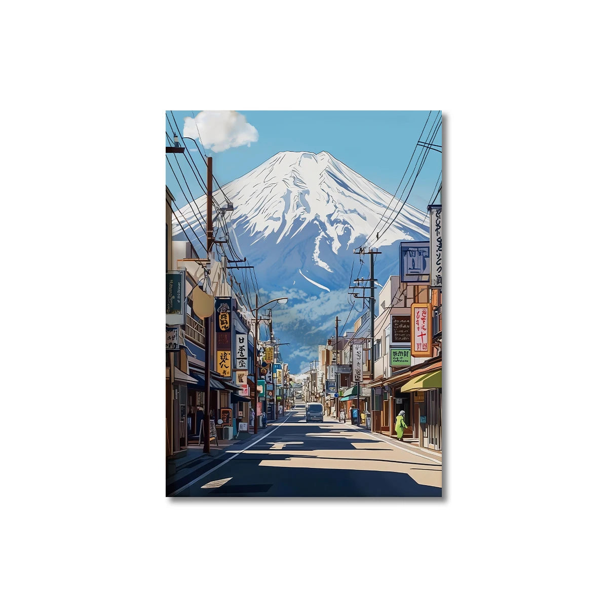 Japanese Mount Fuji Canvas Wall Art | Plum Blossom Wave Poster Canvas Wall Art Peaceful Pleasures Health and Wellness TL526 40x50cm Unframed