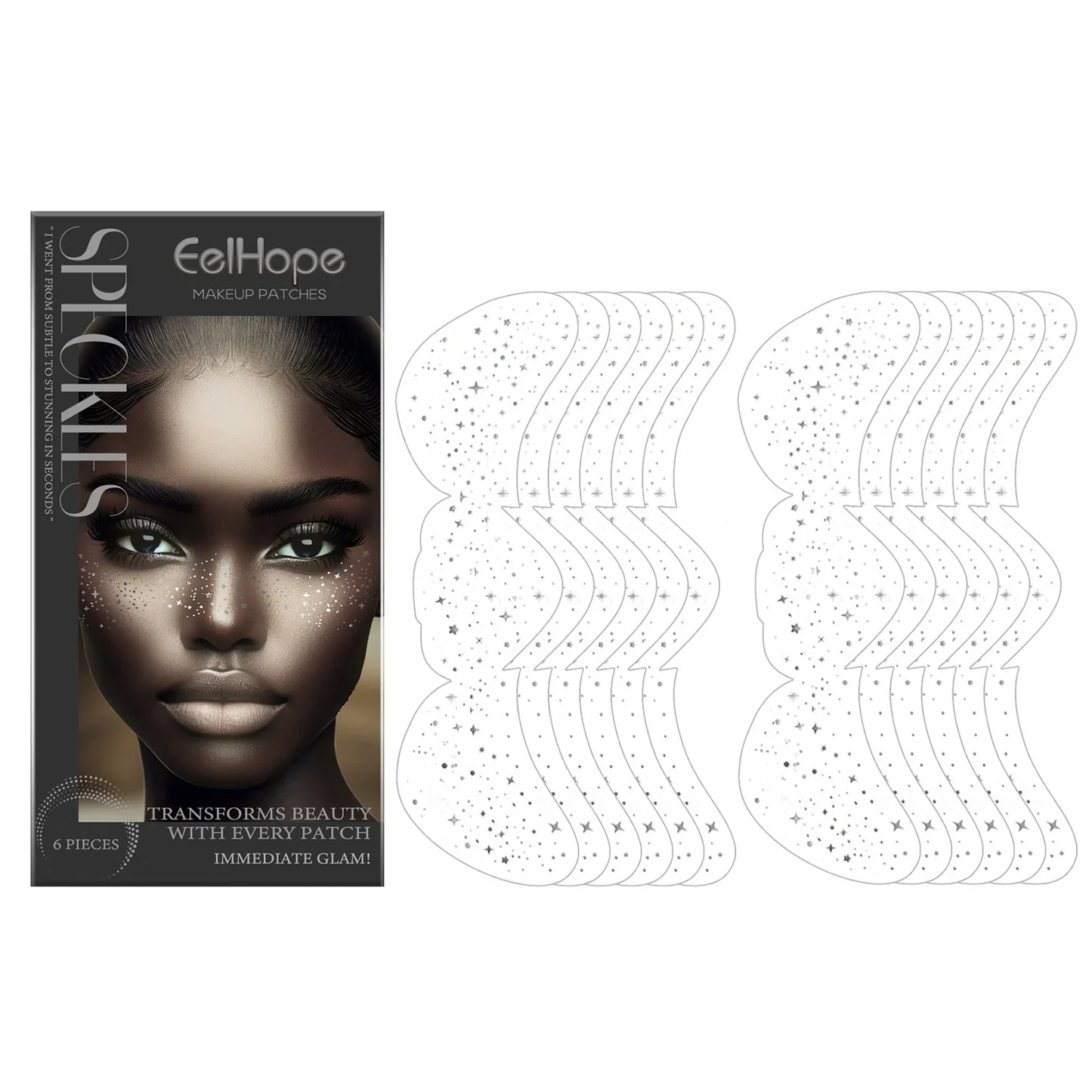 Glitter Freckle Temporary Tattoo Stickers – Metallic Star Face