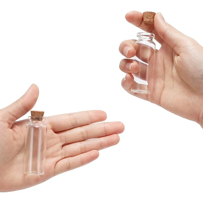 10-Pack Mini Glass Bottles with Cork Stoppers | Spell Jars & Vials