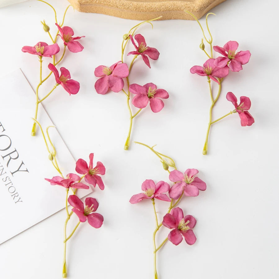 Artificial Silk Plum Blossom Flowers 25/50Pcs – Wedding DIY Decor