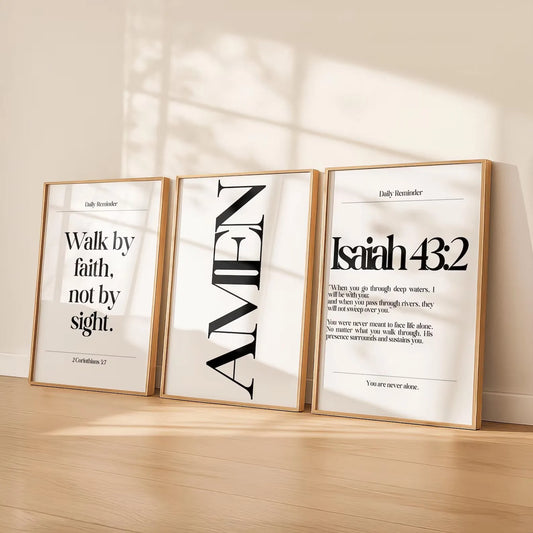 Walk By Faith Bible Verse Canvas Wall Art Print | Home Decor Canvas Wall Art Peaceful Pleasures Health and Wellness G3450 21x30cm No Frame