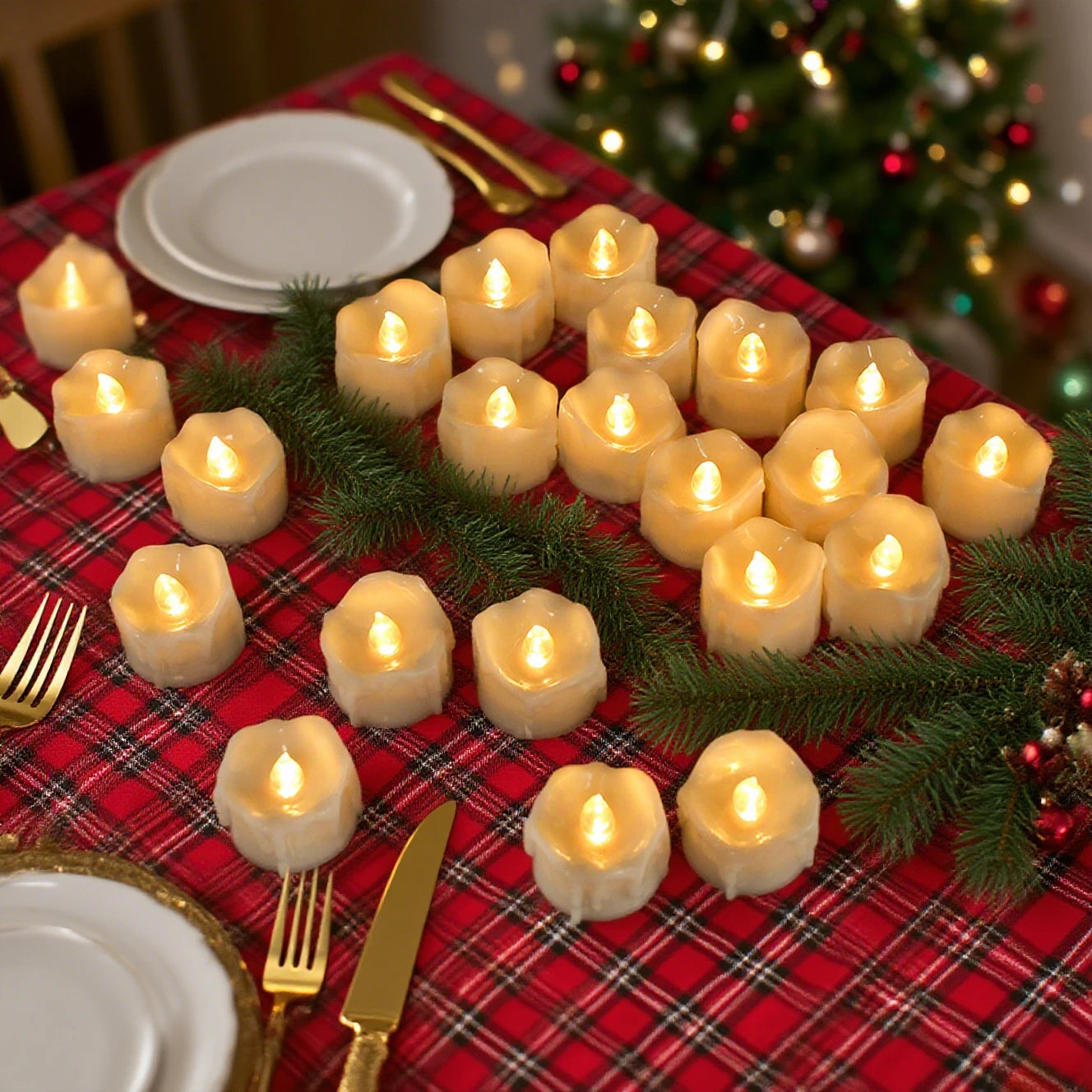 12Pcs Flameless LED Tea Lights Realistic Battery Operated Candles Tealights Electric Candles for Halloween Weddings Christmas Peaceful Pleasures Health and Wellness
