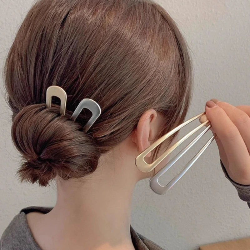 U-shaped Hairpin Fashionable Simple Metal Bun Hair Accessory Exquisite Elegant and Modern High-end Hairpin Hair Accessory New Peaceful Pleasures Health and Wellness