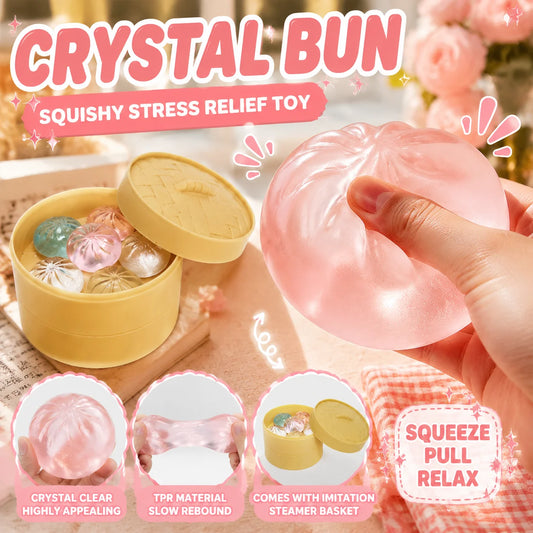 Crystal Bun Squishy Fidget Toy | Slow Rebound Sensory Squeeze Squishy Fidget Toy Peaceful Pleasures Health and Wellness