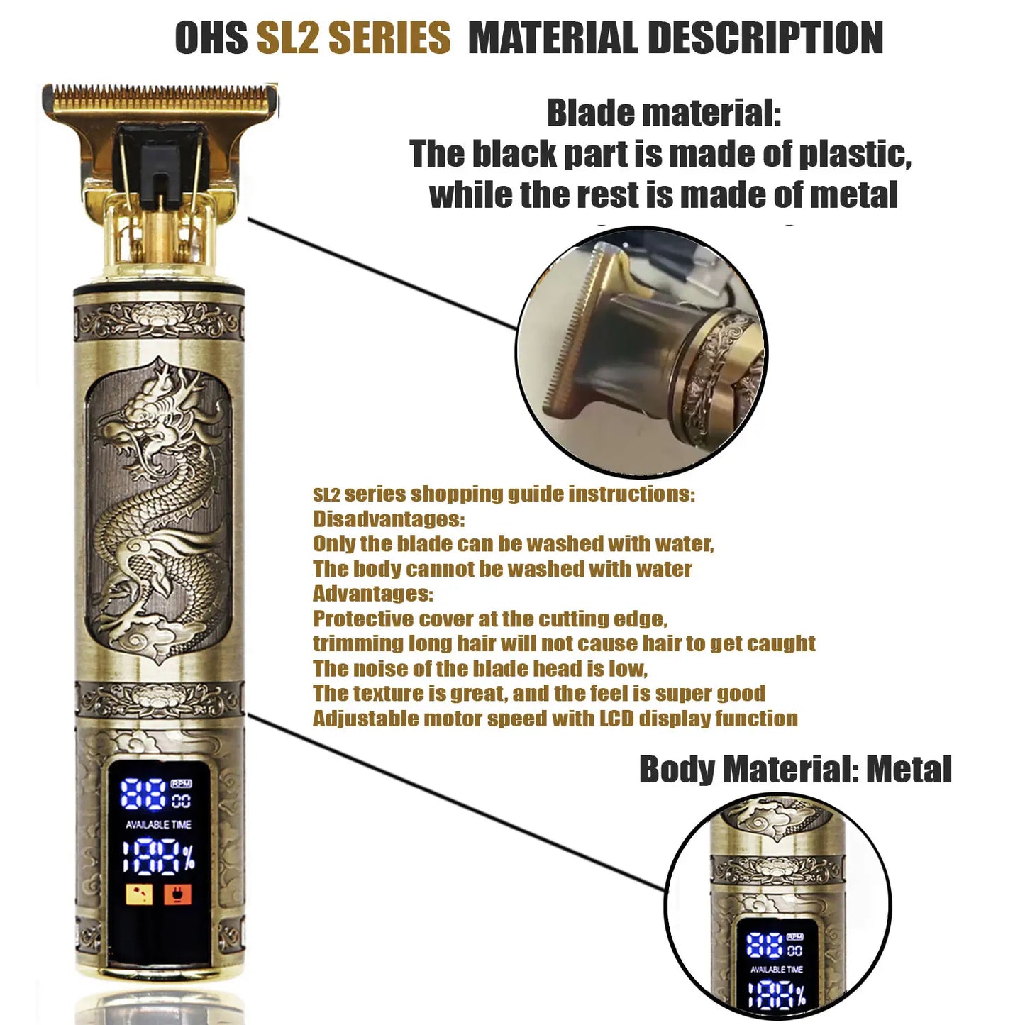 OHS T9 Electric Hair Clipper & Beard Trimmer – 0mm Barber