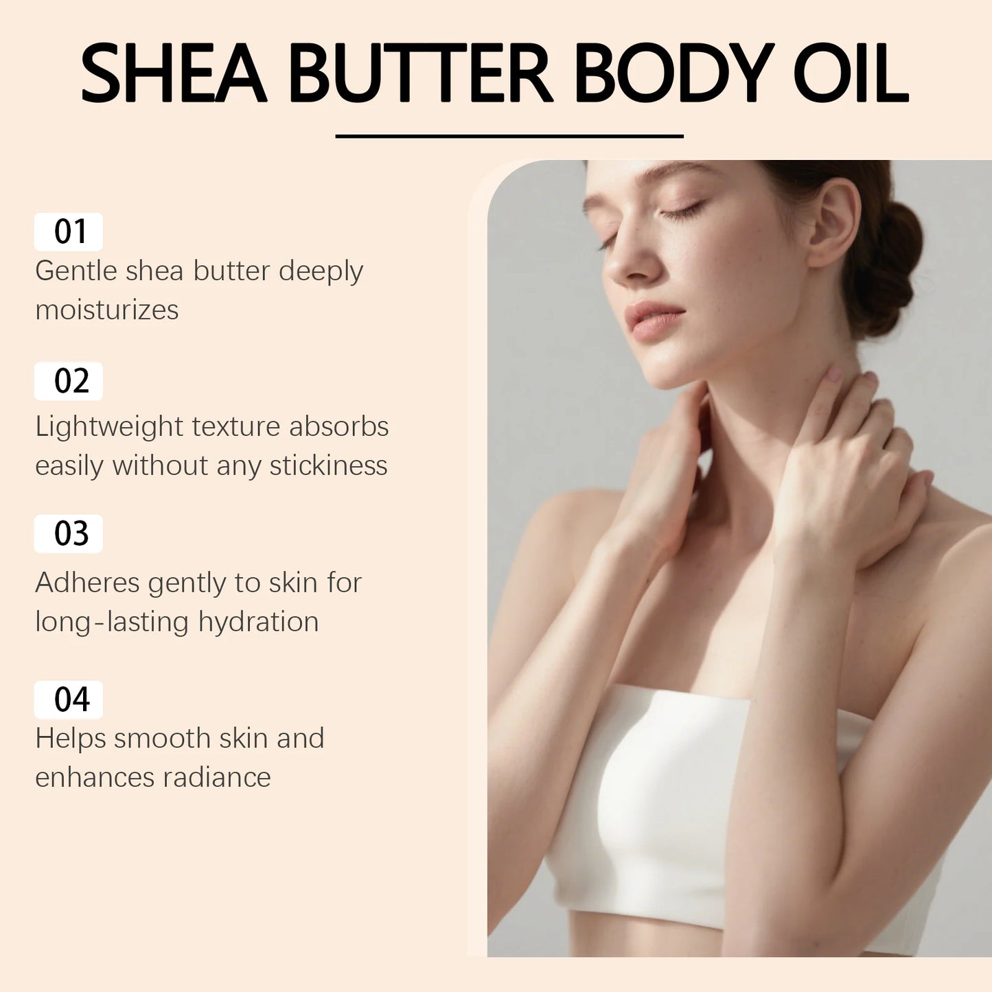 Shea Butter Body Oil – Lightweight, Fast-Absorbing Moisturizer