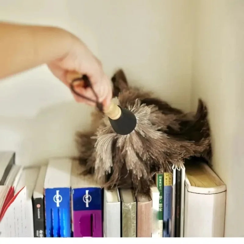 Ostrich Feather Duster Wooden Handle – Anti-Static Cleaning Feather Duster Peaceful Pleasures Health and Wellness