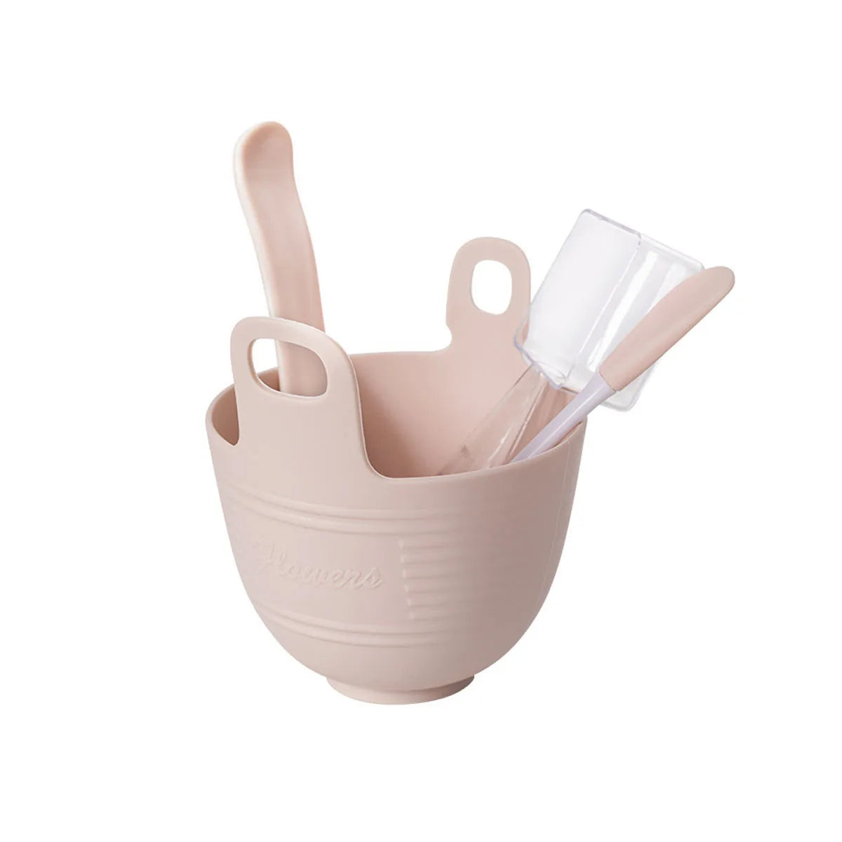 Silicon Mask Bowl Mixing Bowl Set DIY Homemade Face Mask with Double-Ended Massage Brush Peaceful Pleasures Health and Wellness Apricot