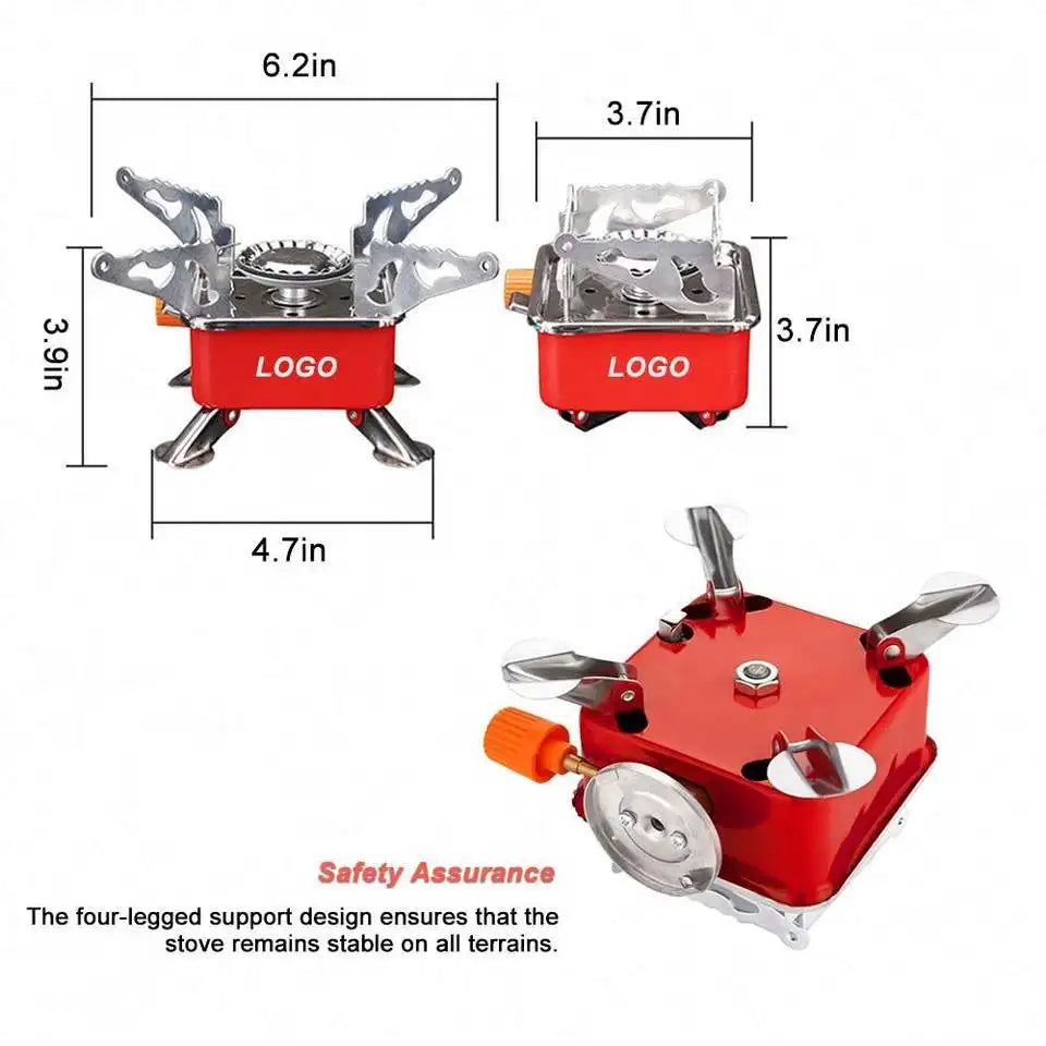 Compact Folding Wind Resistant Gas Burner, Outdoor Gas Stove with Gas Tank, Travel Cooking Kit for Hiking Camping Picnic BBQ Peaceful Pleasures Health and Wellness