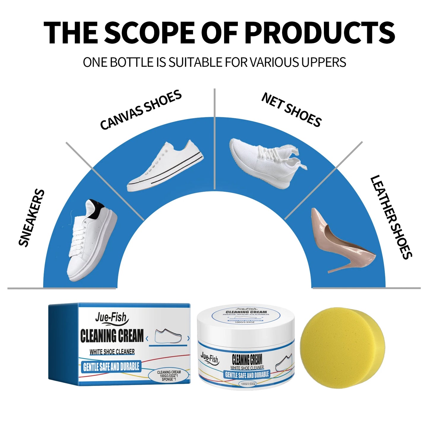 Jue-Fish Sneaker Cleaning Cream | Remove Yellow Edges & Stains