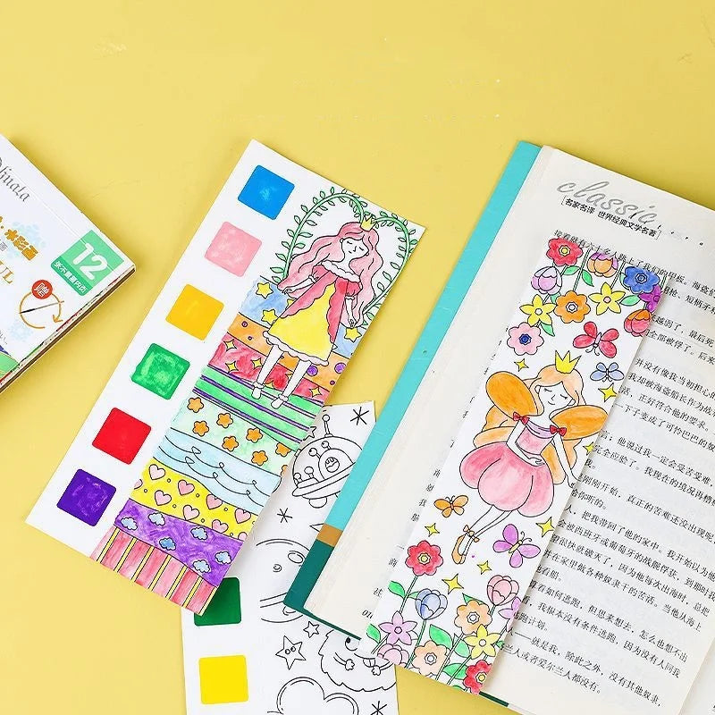 Bview Art Magic Water-activated Coloring Book Kids Reusable Gouache