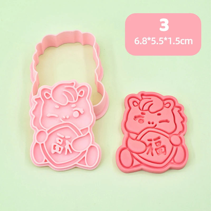 3D Horse Cookie Cutter Stamp | Chinese New Year Baking Mold Cookie Cutter Mold Peaceful Pleasures Health and Wellness 3