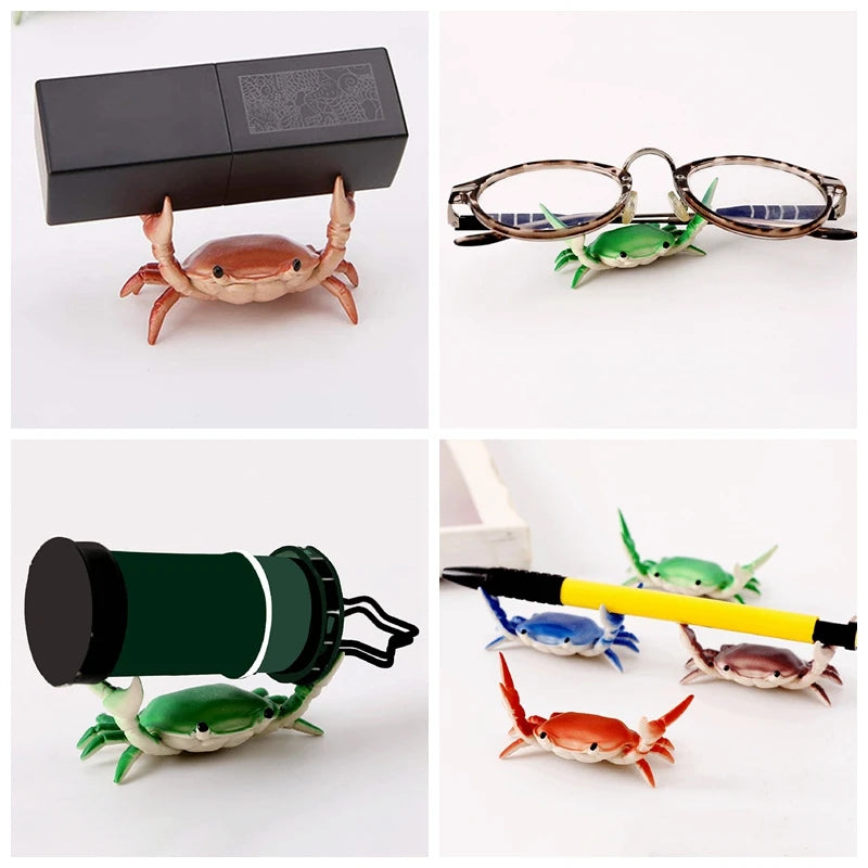 Creative and Cute Crab Pencil Holder Weight Lifting Pencil Holder Convenient Storage Phone Holder Decoration Model Peaceful Pleasures Health and Wellness