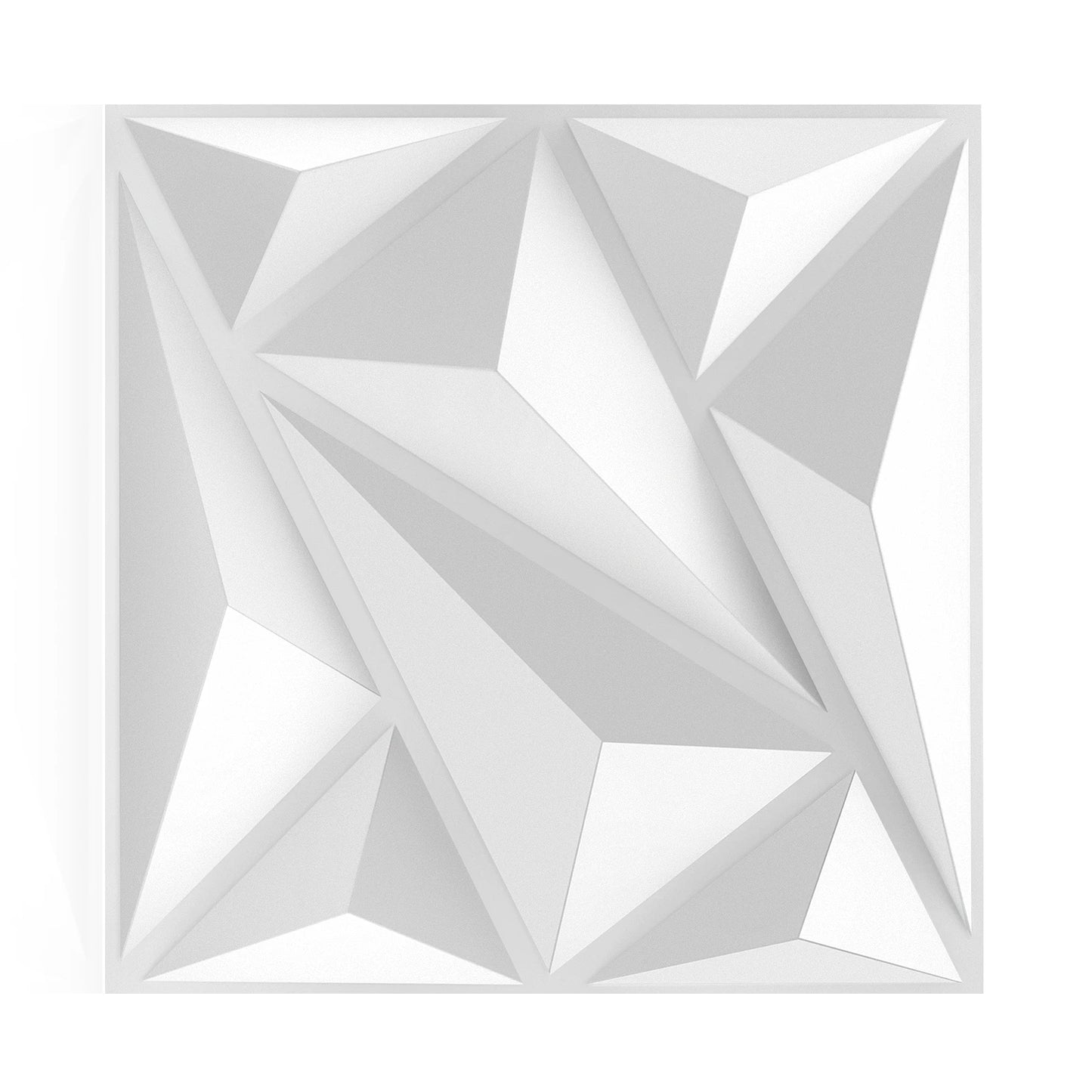 (pack of 12)Decorative 3D wall panel with diamond design, 30.48 cm x 30.48 cm Peaceful Pleasures Health and Wellness White Diagonal Drill 30cmx30cm