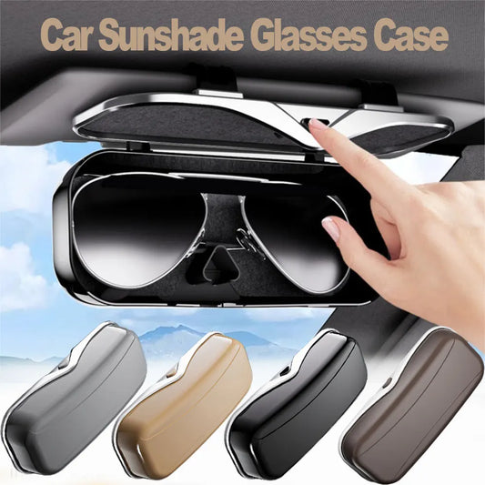Car Sun Visor Glasses Holder – Press-Open Eyeglass Case Car Visor Organizer Oasis Select
