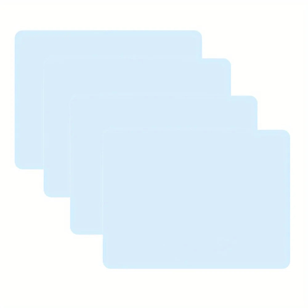 Leeseph 4pcs Silicone Placemats, Non-Slip Waterproof, Stain Resistant, Countertop Protector, Kitchen Counter Mat, Heat Resistant Peaceful Pleasures Health and Wellness SKY BLUE 40x30 cm
