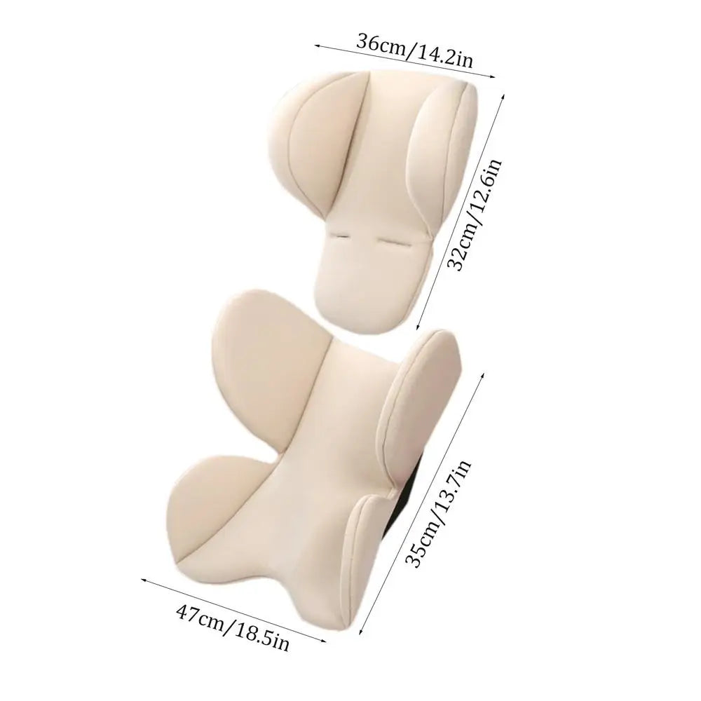 Baby Stroller Cushion Soft Stroller Cushion Pads Head Neck Seat Insert Pad Infant Car Seat Insert Baby Stroller Accessories Peaceful Pleasures Health and Wellness Beige
