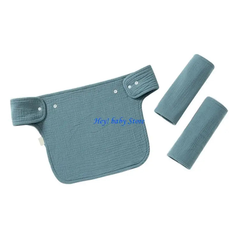 Soft Cotton Baby Drool Bib & Detachable Shoulder Strap Set