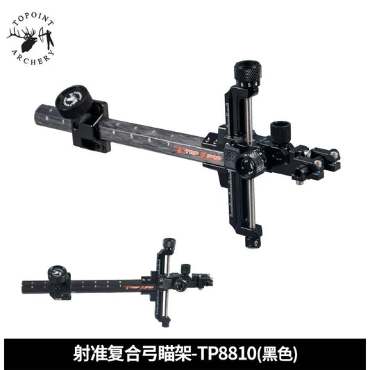 Topoint Compound Bow Sight TP8810 Archery Carbon Bar 1 Pin Aluminum Peaceful Pleasures Health and Wellness Green