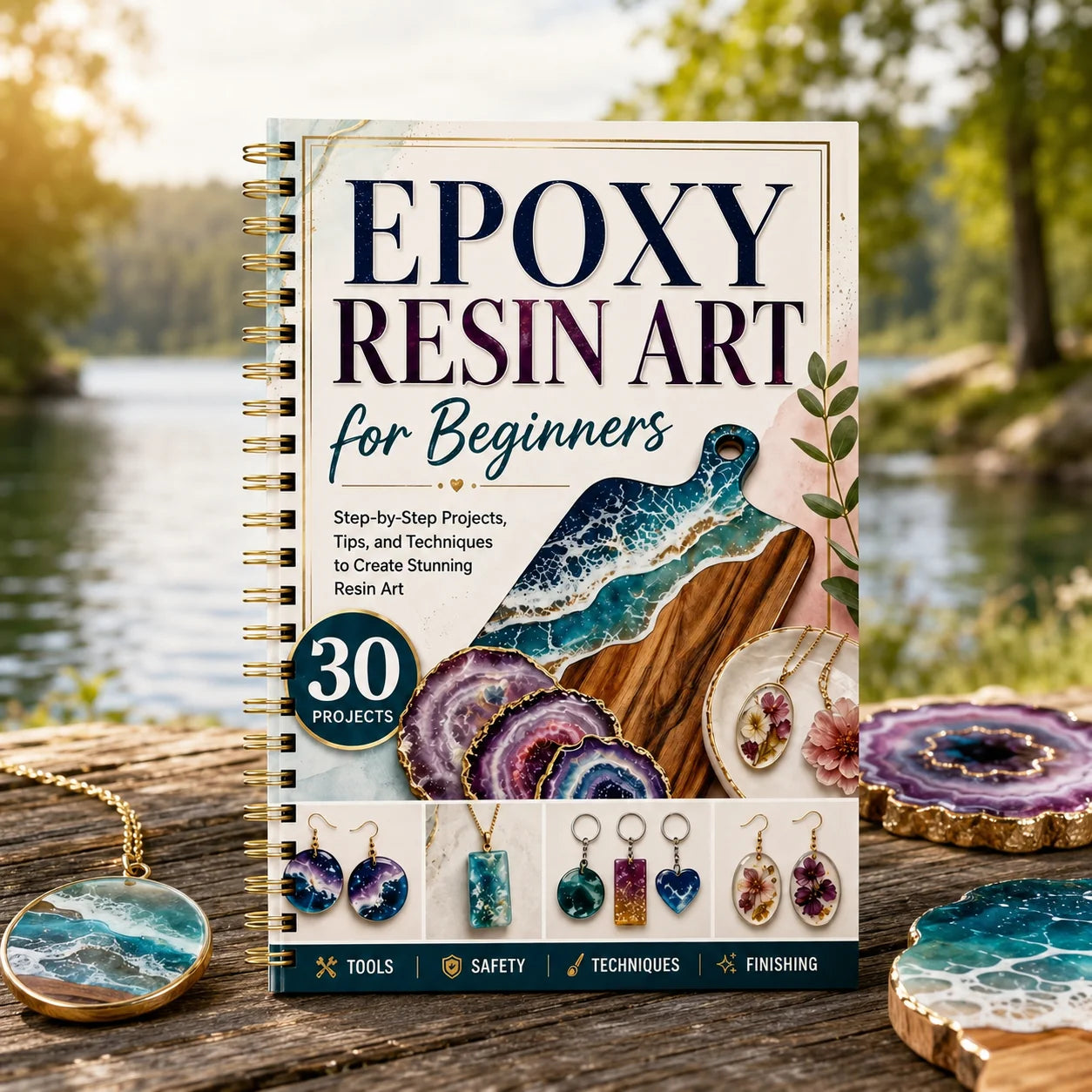Epoxy Resin Art Beginners A5 Spiral DIY Craft Guide 30 Projects