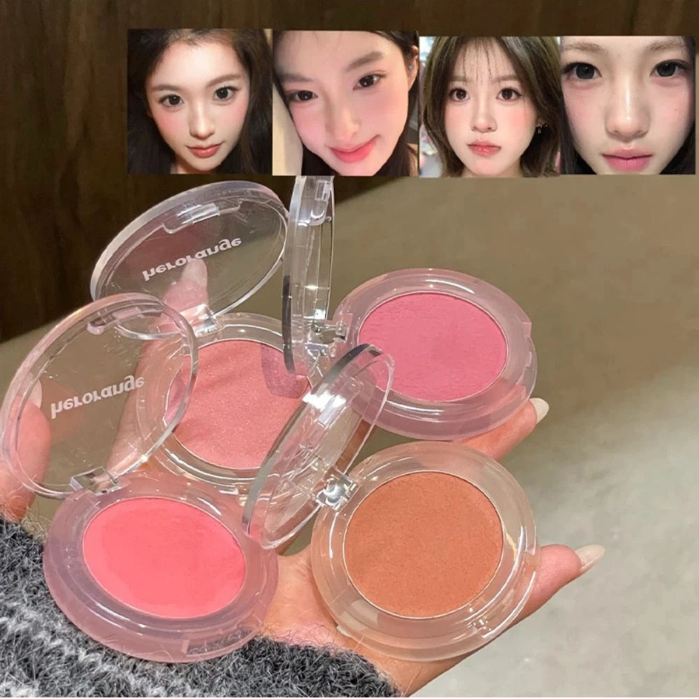 Peach Pink Blush Powder Palette – Matte & Shimmer Contour