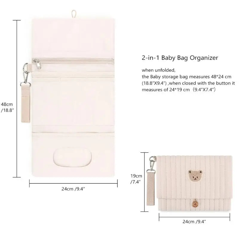 Portable Cotton Diaper Hanging Bag | Multi-Compartment Organizer